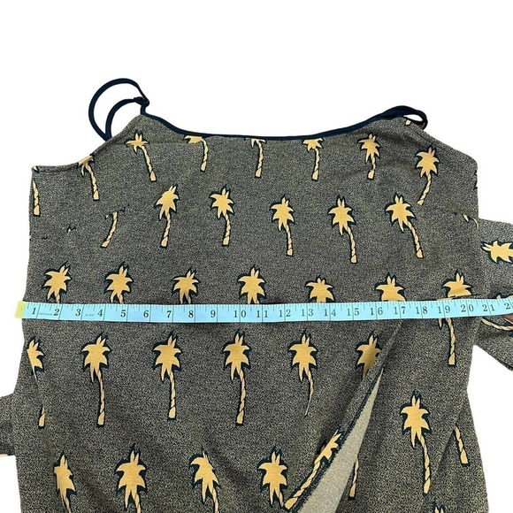 Hutch X Modcloth Dress Palm Tree Faux Wrap Black Ochre New 3X - Picture 6 of 12